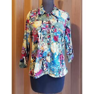 Zuriel size S/M button up colorful jacket